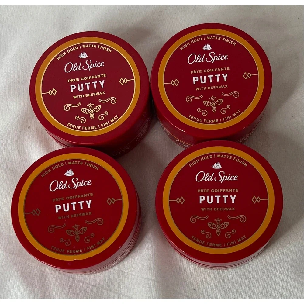 Old Spice Hair Stay In Place Putty Men High Hold Matte Finish 2.22 Oz Lot of 4